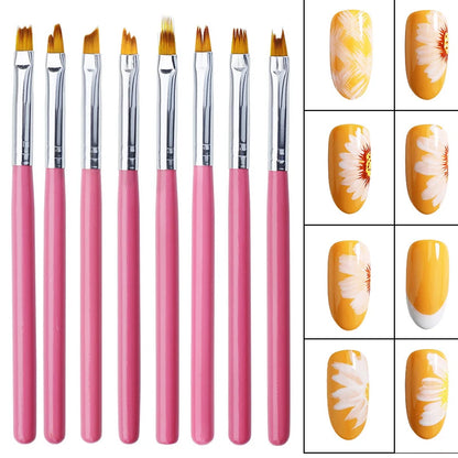 Kit de 3/5/8 Pincéis para Pintura de Unhas - Pontas para Desenho de Flores - Pincéis de Gel UV Acrílico - Ferramenta para Design de Linhas, Grades, Unhas Francesas e Manicure DIY