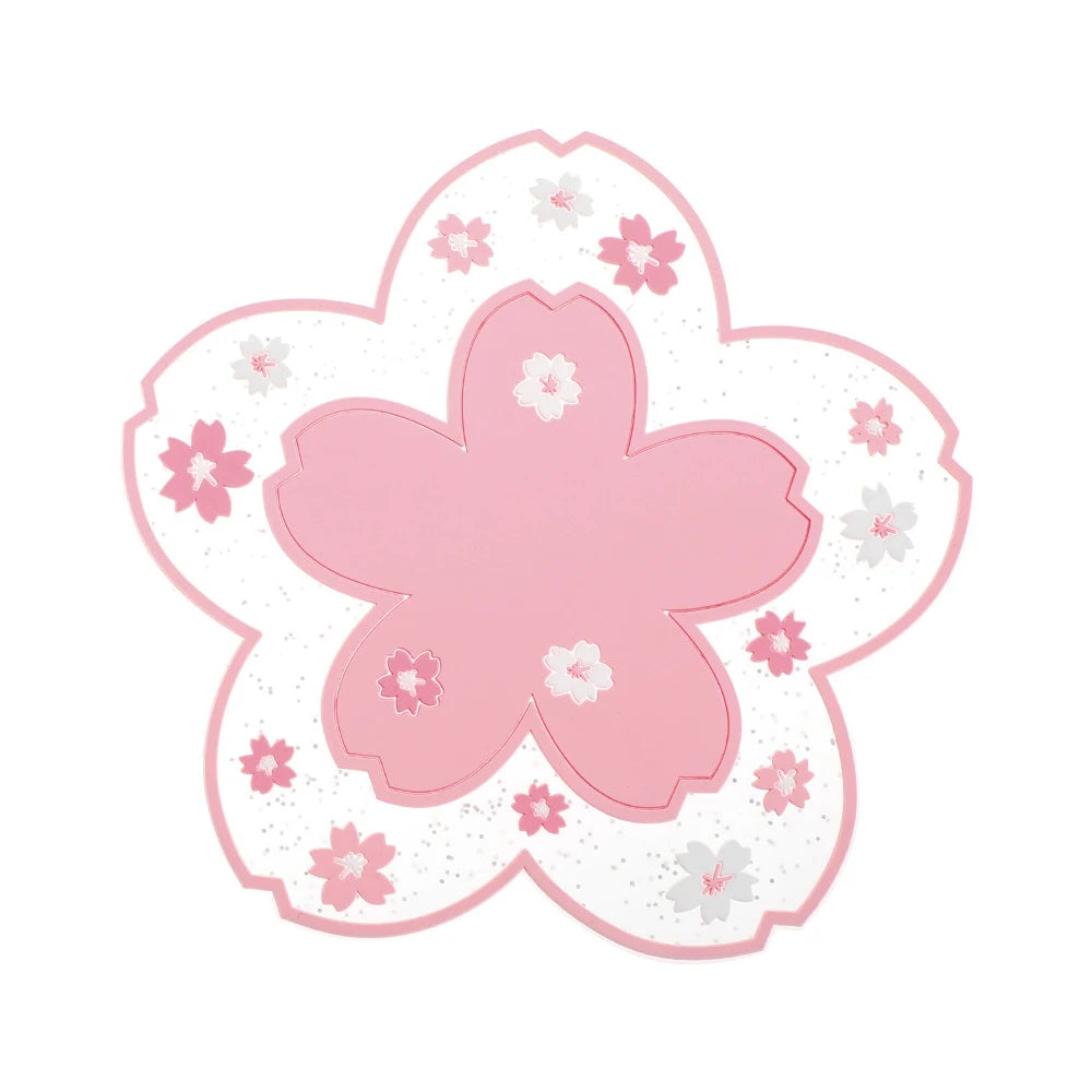 Apoio de Copo Kawaii Japão Flor de Cerejeira, Tapete para Xícara de Chá, Sakura, Protetor de Mesa, para Chá, Leite, Caneca, Copo, 1 Peça