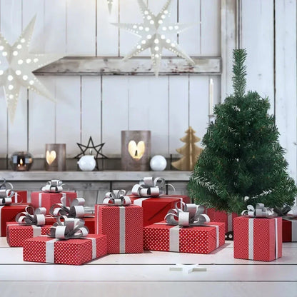 Árvore de Natal Artificial de 60CM, Árvore de Natal de PVC, Pinheiro Natalino para Decoração de Festas, com Galhos e Folhas Encorpados, Mini Árvore de Natal com Enfeites.