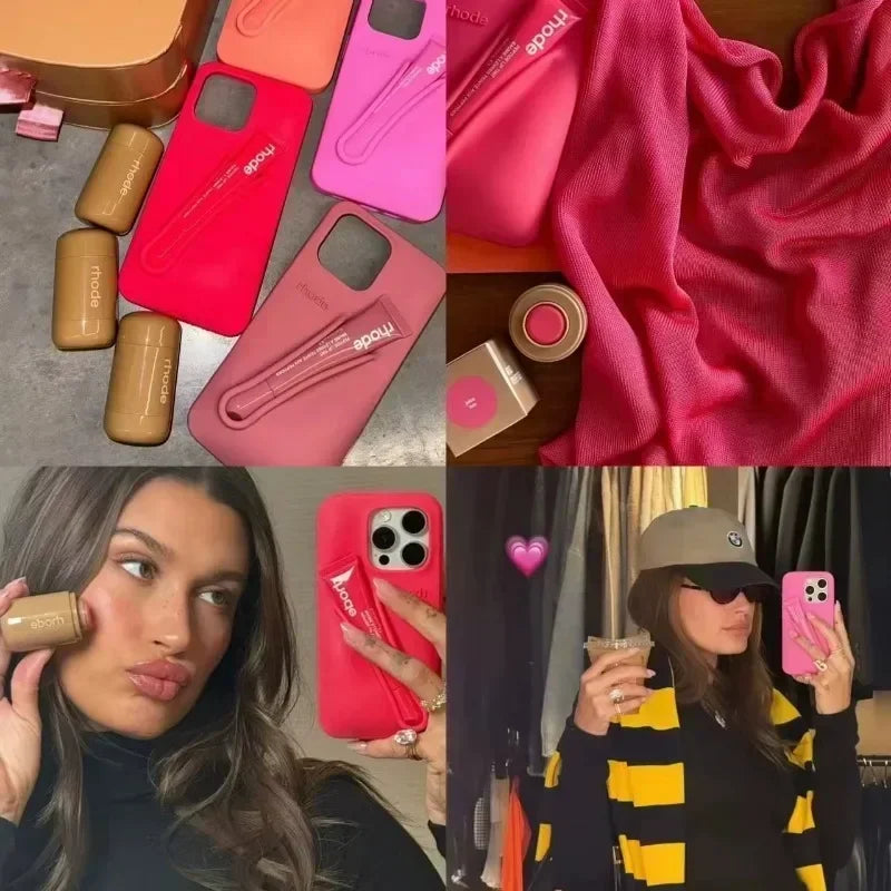 Capas de Silicone da Série de Proteção Portátil Rhode Lipstick - Para iPhone