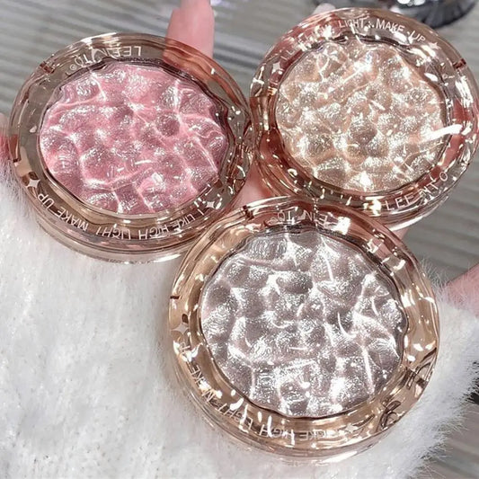 Pó Iluminador de Alta Brilho Glitter Diamante para Maquiagem Feminina, Iluminador Glitter, Cosméticos Coreanos para Rosto e Corpo