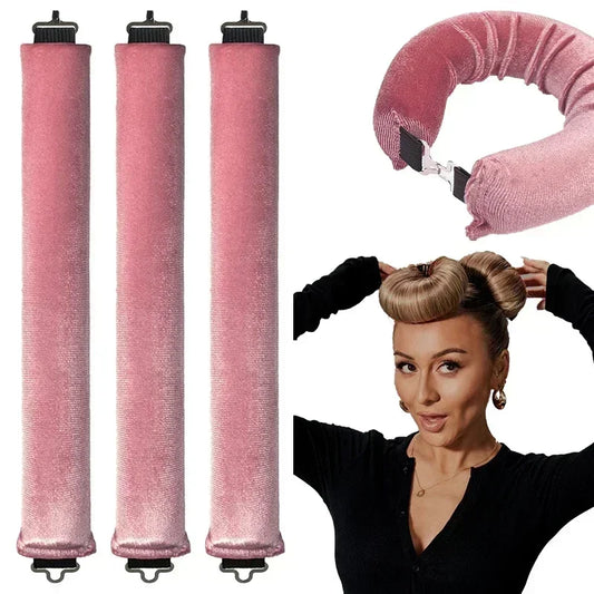 Modelador de Cabelos sem Calor, Faixa de Cabelo para Cachos Sem Calor, Bobes Flexíveis e Macios para Dormir, Cachos Fáceis com Gancho, Ferramenta de Estilo de Cabelo