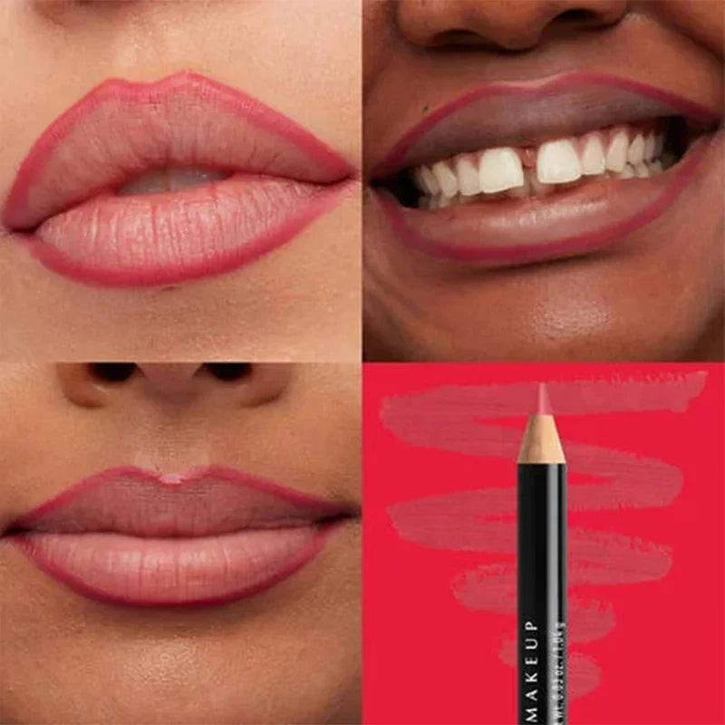 11 cores de lápis de contorno labial fosco à prova d’água. Batom volumizador com efeito de mancha, tons naturais de nude e rosa. Lápis labial profissional para contornar e definir os lábios.