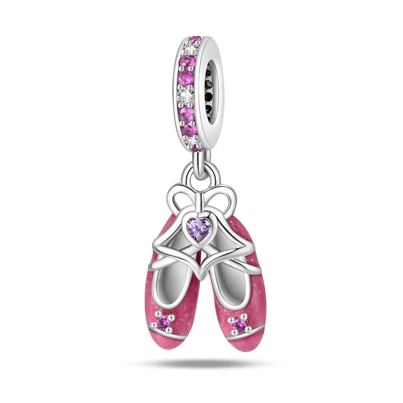 Slippers, Bead Rosa, Compatível com Pulseira Pandora