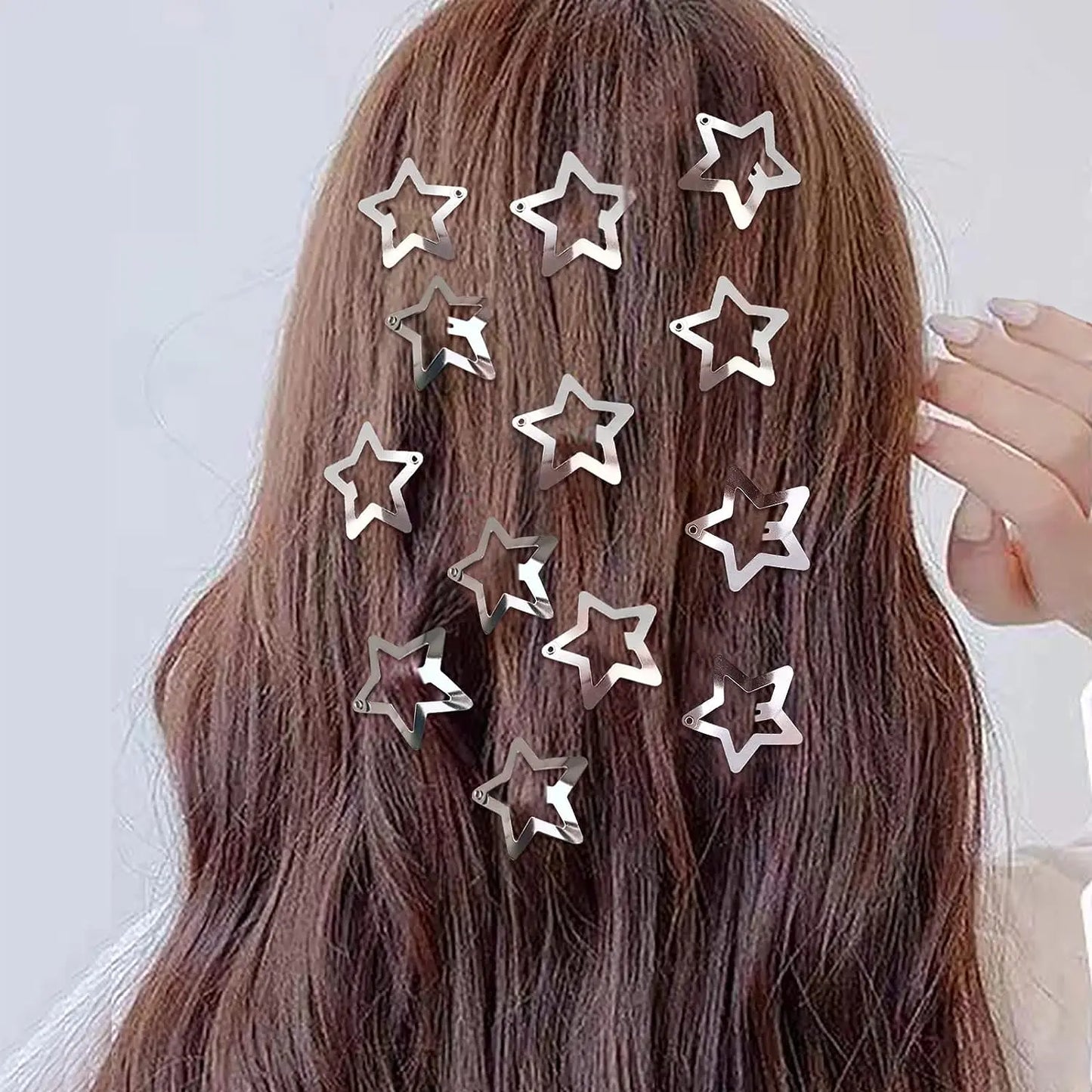 2-50 peças de clipes de cabelo em forma de estrela para meninas, clipes metálicos com filigrana, presilhas de cabelo, grampos de cabelo de moda, acessórios para cabeça.